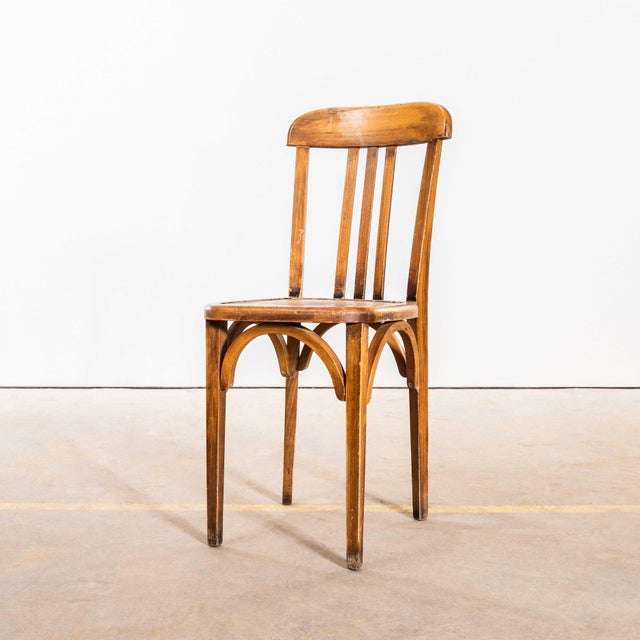 Upright Café Bentwood Dining Chairs from Delaroux, 1950s, Set of 6 For Sale - Image 4 of 11