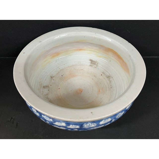 Ceramic Chinese Art Poprcelain Blue and White Incense Burner Clouds and Birds Design For Sale - Image 7 of 14
