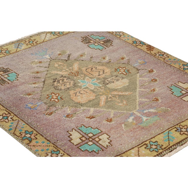 Rug & Kilim Vintage Oushak Square Rug With Geometric Floral Medallion, From Rug & Kilim For Sale - Image 4 of 7