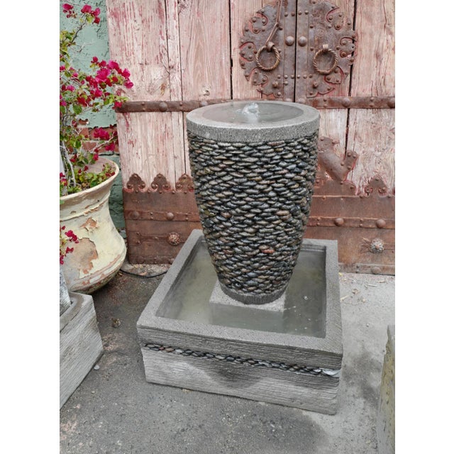 Transitional Pebble Rock Fountain Small For Sale - Image 3 of 6