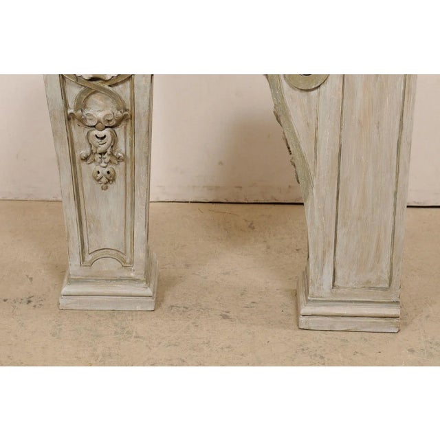 Early 20th Century Antique Carved-Wood Pedestals in Shell, Foliage, & Volute Motif - a Pair For Sale - Image 5 of 12