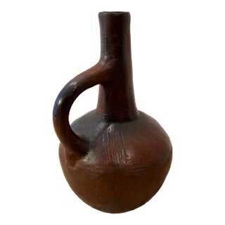 Antique African Ethiopian Terracotta Jebena Jar Container For Sale