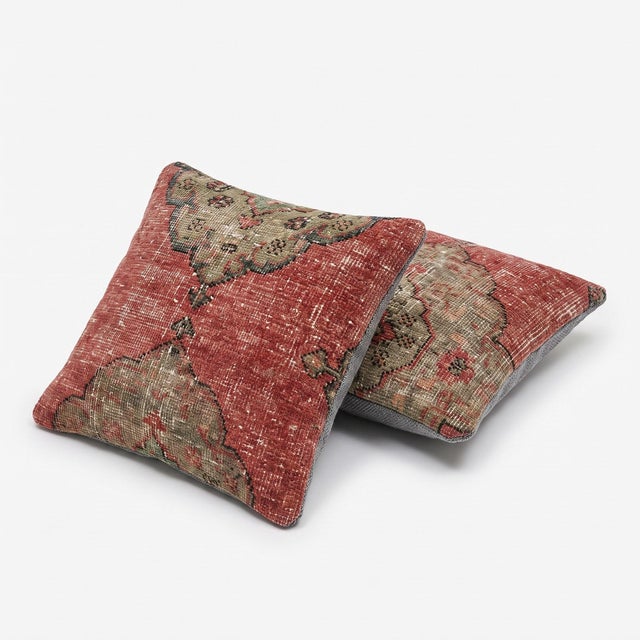 This beautiful 20'' x 20'' pillow cover set was made from authentic Turkish rug pieces. Bright colors of wool adorn the...