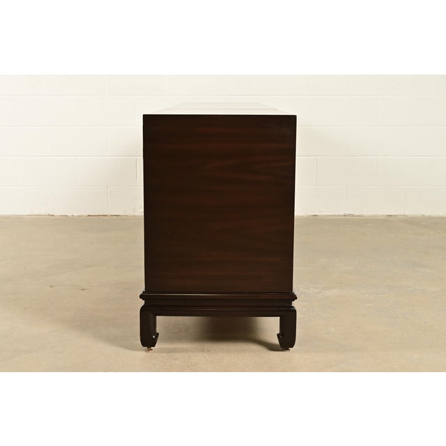 John Stuart for Mount Airy Hollywood Regency Chinoiserie Monumental Mahogany and Brass Sideboard Credenza, 1960s For Sale - Image 11 of 13
