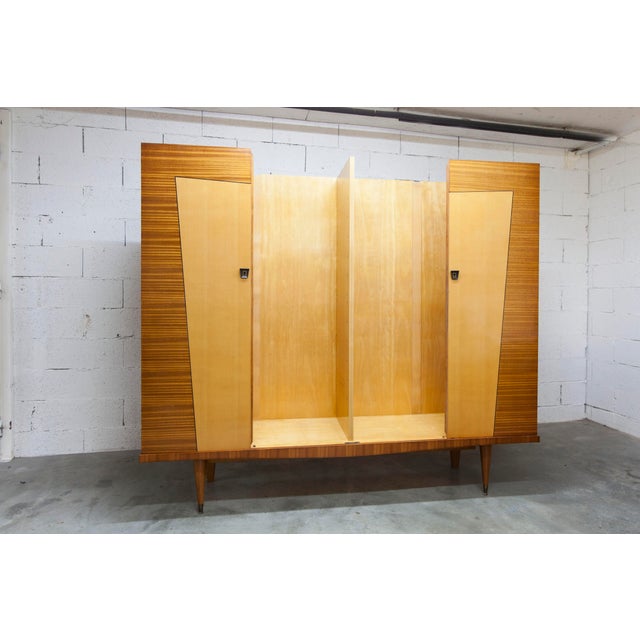 Scandinavian Wardrobe in Light Varnished Wood, 1960s For Sale - Image 6 of 18
