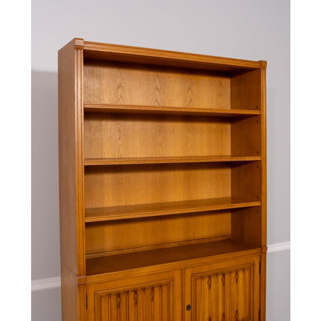 Wood Pair German Oak 3 Piece Open Bookcase Cabinets For Sale - Image 7 of 18