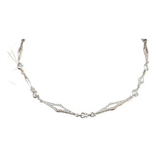 Loree Rodkin 18k White Gold Rose Cut Diamond Necklace For Sale