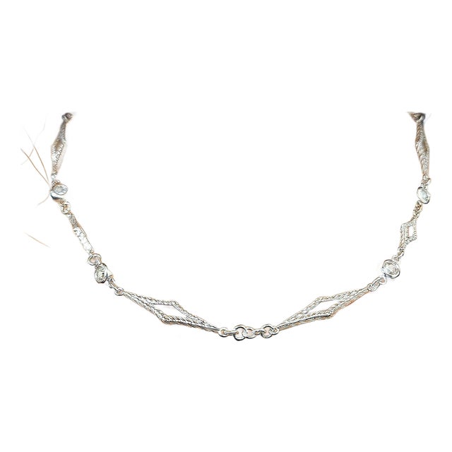 Loree Rodkin 18k White Gold Rose Cut Diamond Necklace For Sale