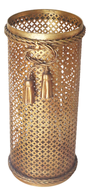 Hollywood Regency Golden Umbrella Stand by Li Puma Firenze, Italy, 1950s