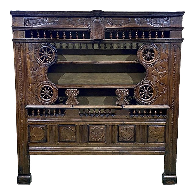 Antique Oak Wall Unit in Oak, 1800s For Sale