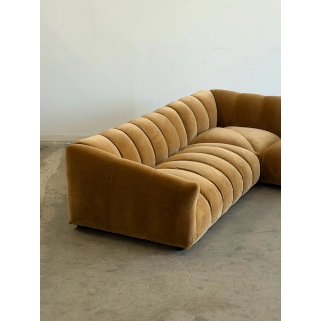 Contemporary Low Profile Channel Sectional Xl For Sale - Image 3 of 9