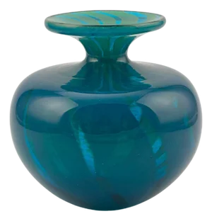 Glass Azure Blue and Turquoise Ming Bottle Vase from Mdina, 1970s