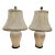 Pair of 1970s Chapman White Floral and Bird Relief Chinoiserie Lamps With White Silk Patterned Shades For Sale