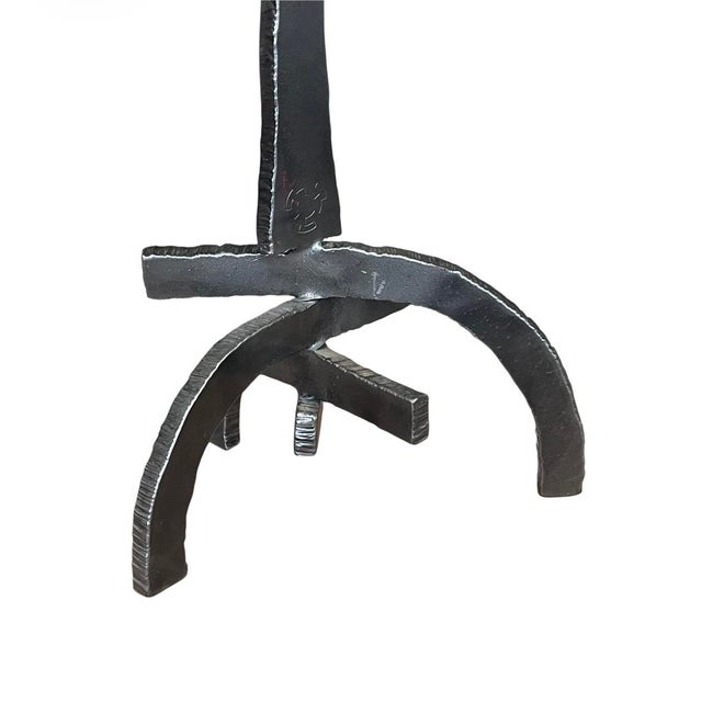 Rare and collectible Brutalist hand-forged metal candle holders created by a Blacksmith bearing the hallmark- these...