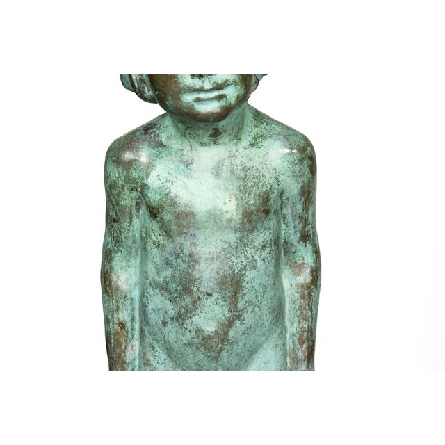 American Art Nouveau Bronze Sculpture of “Wildflower” by Edward Berge For Sale - Image 6 of 18