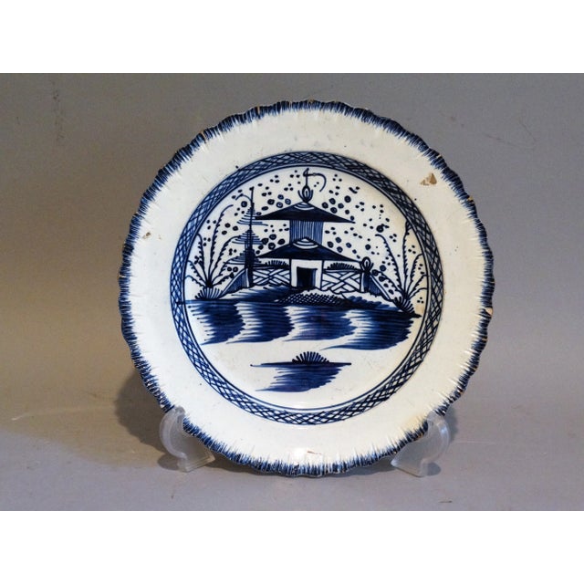 Antique English Pearl Ware Chinoiserie Plate For Sale - Image 6 of 6