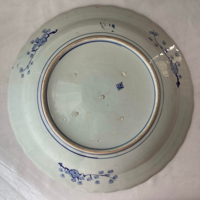 Antique Kakiemon Style Japanese Porcelain Platter, 17" Wide, Large and Heavy For Sale - Image 10 of 12