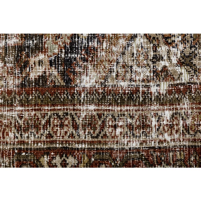 1900 - 1909 Antique Mahal Rug With Exquisite Distressed Wabi-Sabi Patina For Sale - Image 5 of 11