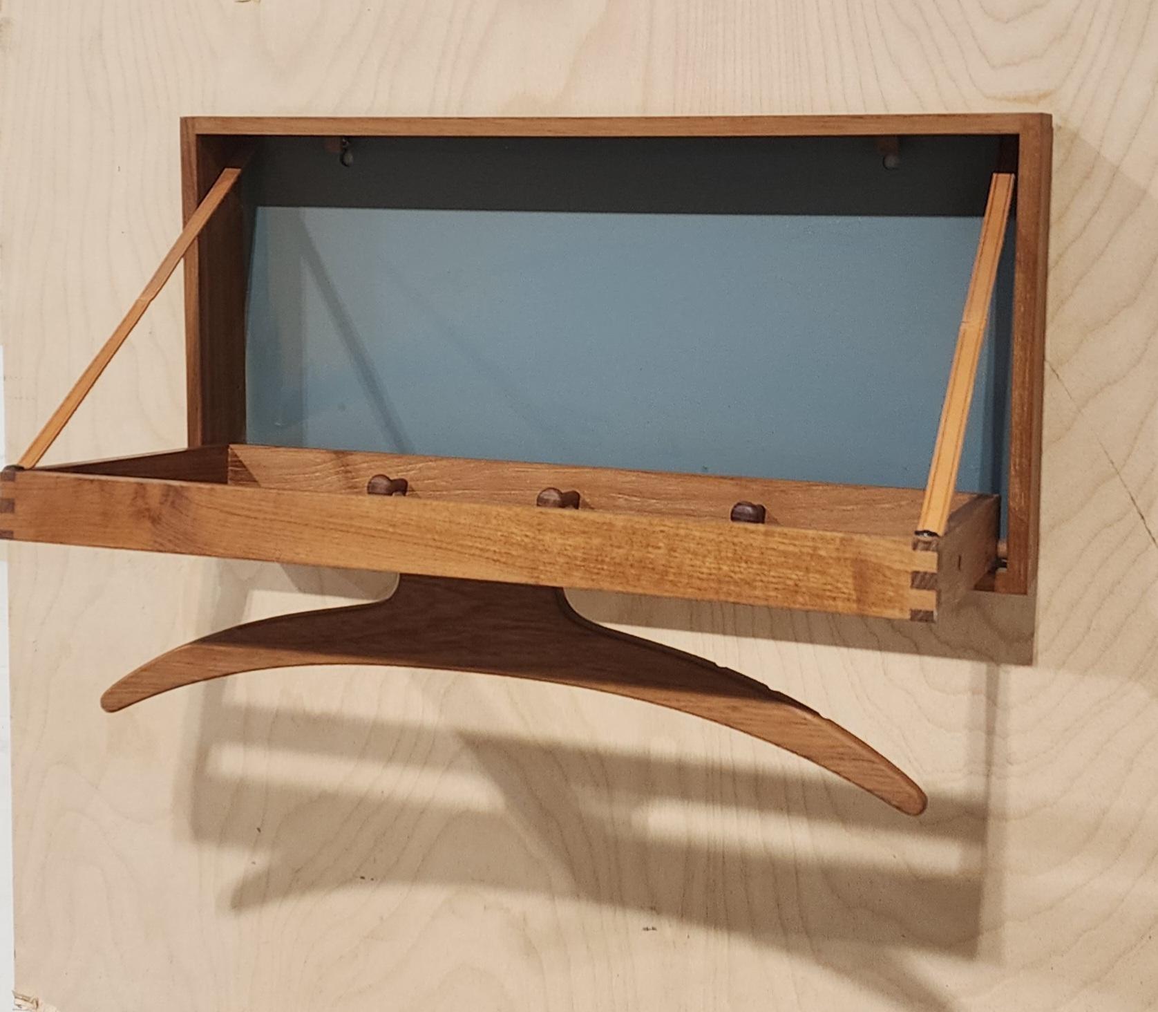 Mid 20th Century Danish Wall Mount Folding Valet by Adam Hoff and