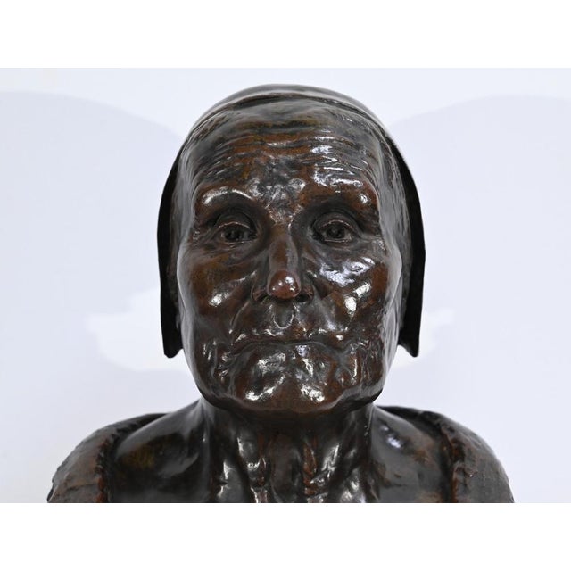G.Demée, Large Bust of Breton, Late 1800s, Bronze For Sale - Image 5 of 18
