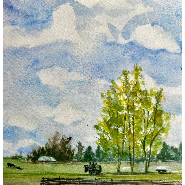 Not Yet Made - Made To Order Giclee Fine Art Print “Idaho Mowing Day” Watercolor Painting For Sale - Image 5 of 9