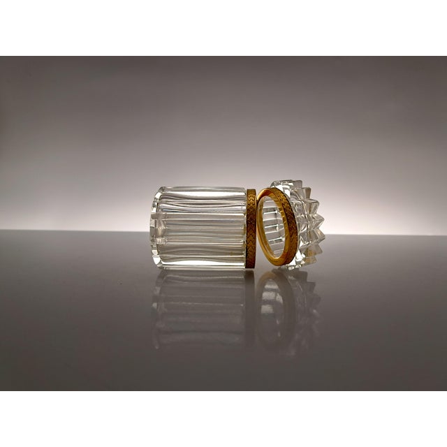 Baccarat Style Jewelry Box in Crystal and Gold Metal, 1970s For Sale - Image 9 of 10