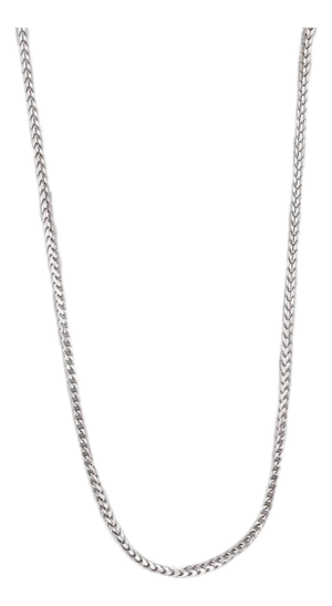 Wheat Chain Necklace 18k White Gold 16" 1.2mm