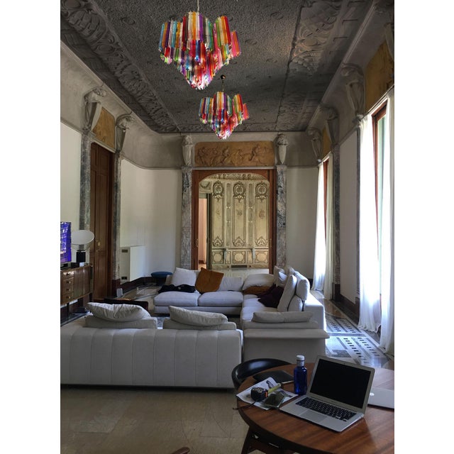 Italian Multicolored Quadriedri Murano Glass Chandeliers, 1990s, Set of 2 For Sale - Image 9 of 18