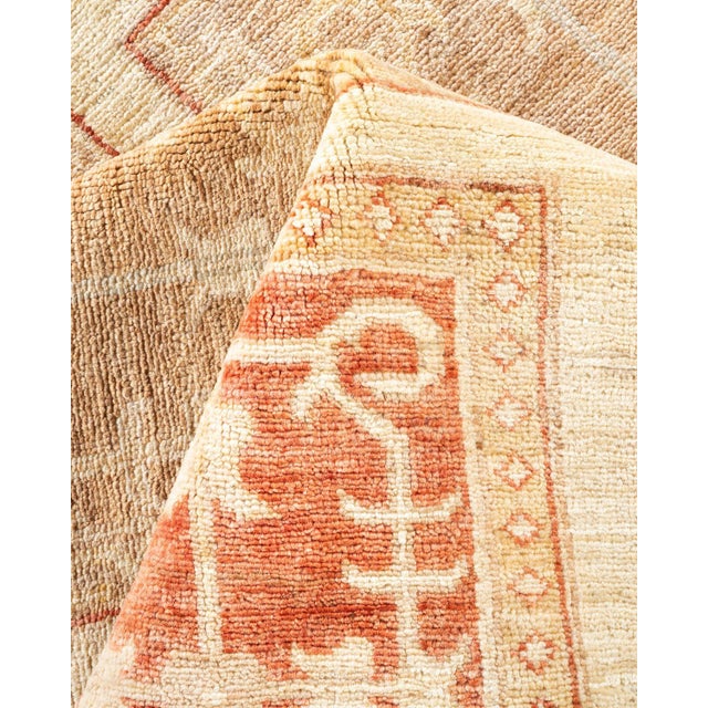 Textile Eclectic, One-of-a-Kind Hand-Knotted Area Rug - Orange, 8' 4" x 11' 5" For Sale - Image 7 of 8