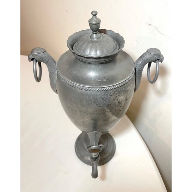 Rare Antique 18th Century Figural Eagle Pewter Samovar Tea Dispenser Pot Urn For Sale - Image 4 of 12