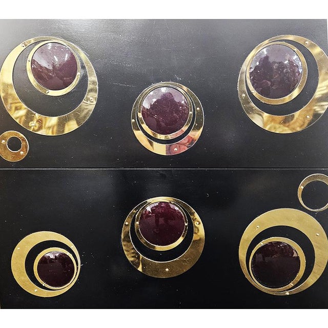 Glass and Brass Bedside Tables, 1980s, Set of 2 For Sale - Image 6 of 7