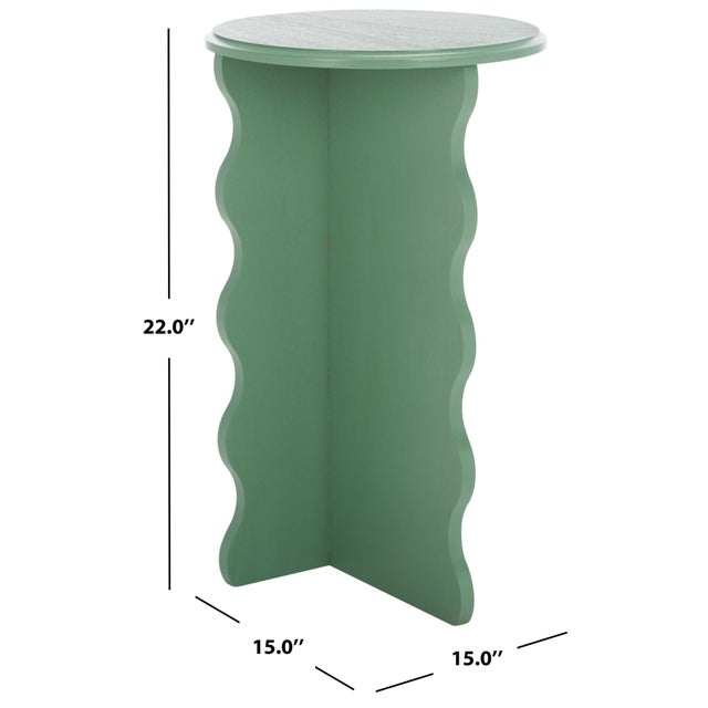 Modern Lilith Wavy Accent Table in Sage Green For Sale - Image 3 of 8