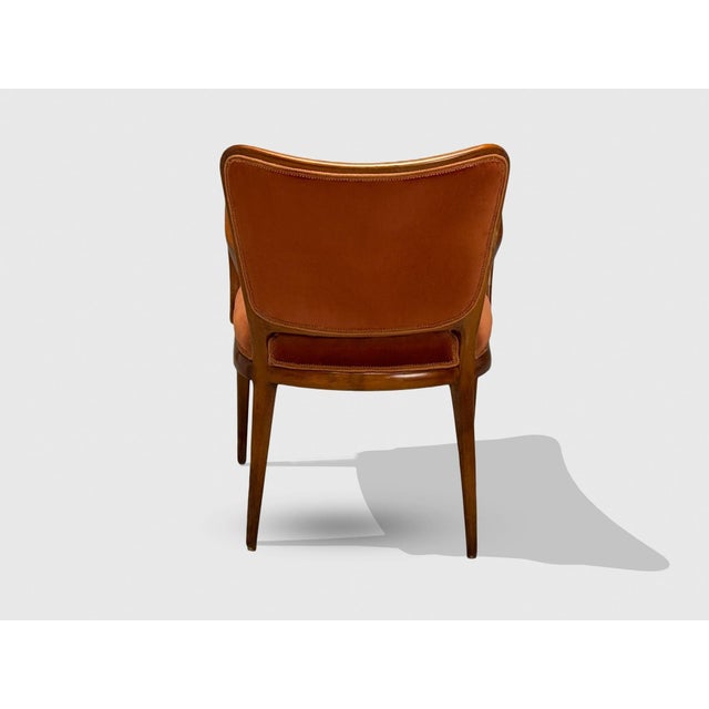 Osvaldo Borsani, Italian Modern, Cherrywood, Velvet, Armchair, Italy, 1950s For Sale - Image 10 of 10
