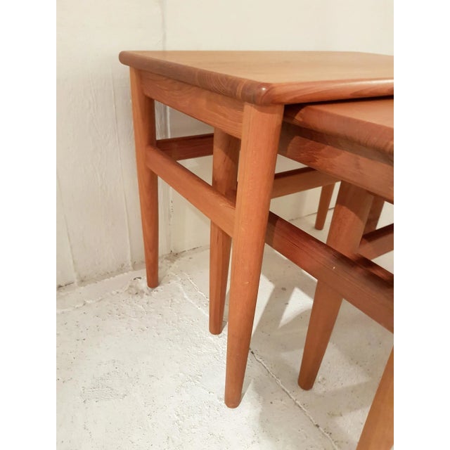 Vintage Danish Teak Nesting Tables, 1970s, Set of 3 For Sale - Image 3 of 5