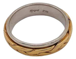 14 Karat Two-Tone Gold Braid Styled Band or Wedding Ring