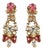 Vintage Dominique Dangle Earrings Pink & Clear Rhinestones Gold-Plated, Pair For Sale