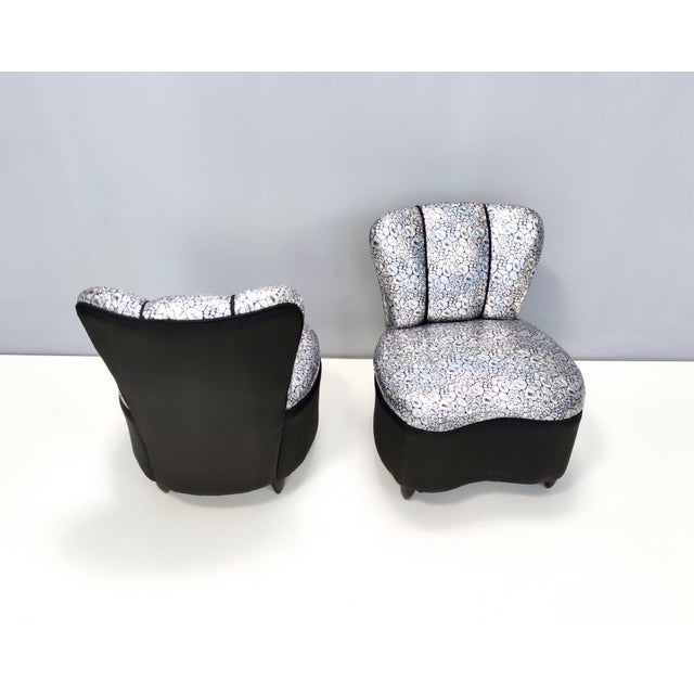 Set of Vintage Lounge Chairs with Holographic Fabric Upholstery, 1950s, Set of 2 For Sale - Image 4 of 9