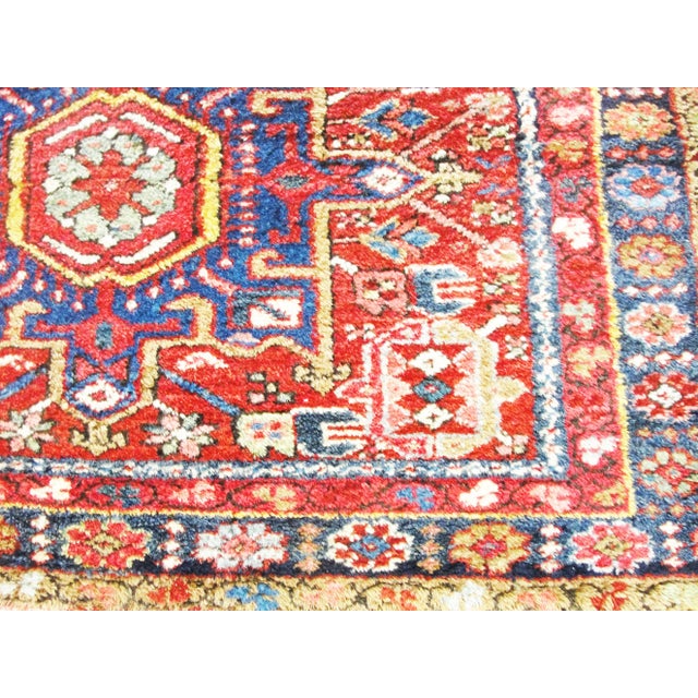 Copper Antique Persian Heriz/Karaja Runner For Sale - Image 8 of 8