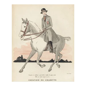 1921 French Antique Print for the Fashionable Horse Rider