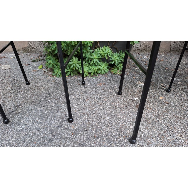 Mid-Century Modern Dining Chairs in Black Lacquered Iron in the style of Gio Ponti, 1980s, Set of 6 For Sale - Image 3 of 6