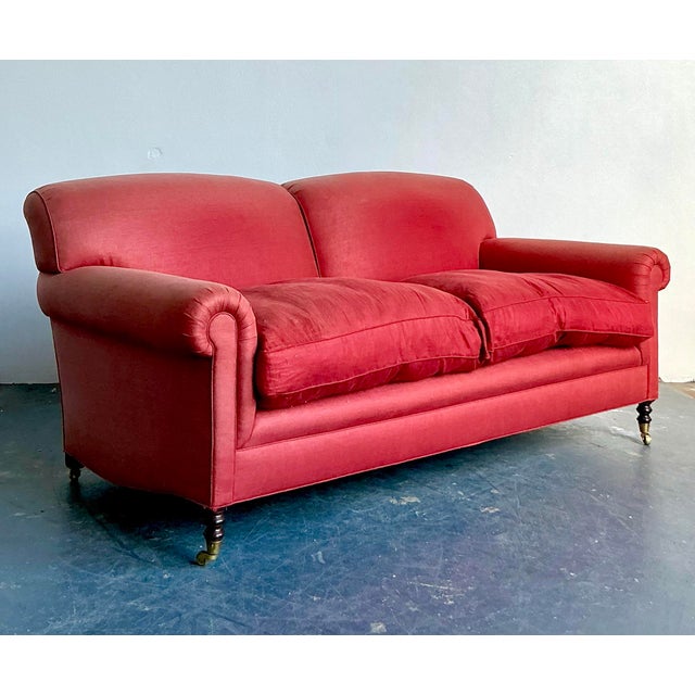 Late 20th Century Vintage Boho George Smith Roll Arm Sofa For Sale - Image 5 of 11