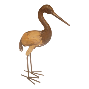 Mid 20th Century Modern "Bora" Style Driftwood and Rebar Heron Sculpture
