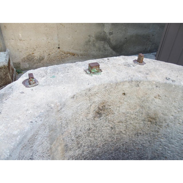 19th Century Large 19th Century French Burgundy Limestone Well Head Finished “A La Boucharde” For Sale - Image 5 of 17