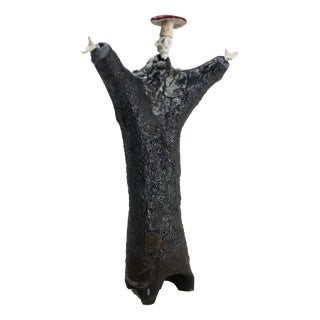 Figurative Ceramic Sculpture with Shino Glaze and Porcelain Head by Óscar Aldonza Torres, 2024 For Sale