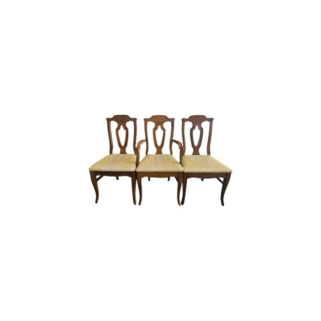 Set of 5 Vintage Chippendale-Style Dining Chairs With Upholstered Seats (Very Nice) For Sale - Image 4 of 10