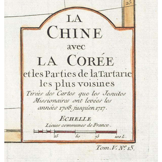 Mid 18th Century 1748 Map by Jacques-Nicolas Bellin "La Chine Avec La Corée..." (China and Korea) For Sale - Image 5 of 5