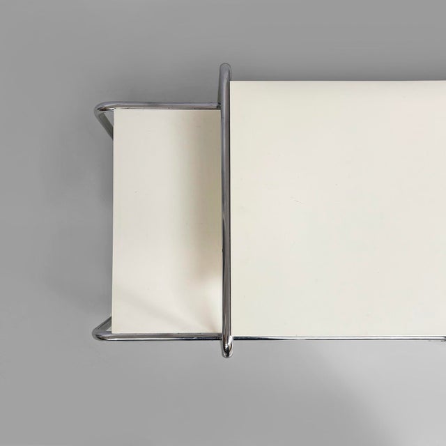 Silver Italian Modern Laccio Coffee Tables in White Laminate attributed to Marcel Breuer for Gavina, 1970s, Set of 2 For Sale - Image 8 of 16
