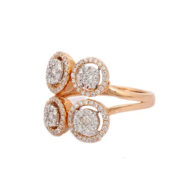 Not Yet Made - Made To Order Statement Illusion Diamond Wedding Cocktail Ring in 18k Solid Rose Gold Size 6.5 For Sale - Image 5 of 5