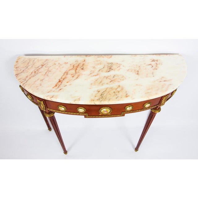 Ormolu & Porcelain Mounted Console Table & Mirror by Epstein, 20th Century, Set of 2 For Sale - Image 10 of 18