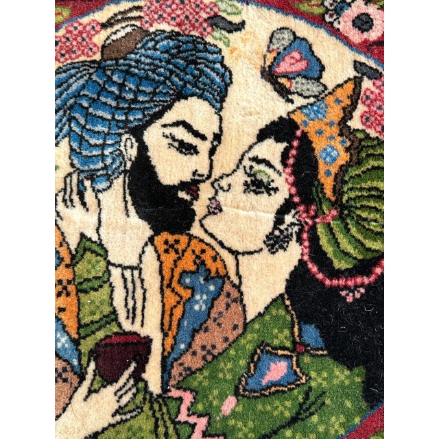 1980s Small Abadeh Pictorial Rug, 1980s For Sale - Image 5 of 18
